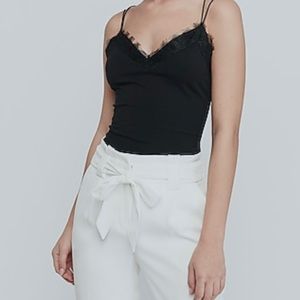 🎉 Host Pick! NWT! EXPRESS Black Lace Trim Strappy Back Tank Top